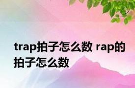 trap拍子怎么数 rap的拍子怎么数