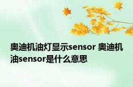 奥迪机油灯显示sensor 奥迪机油sensor是什么意思