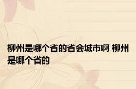 柳州是哪个省的省会城市啊 柳州是哪个省的 