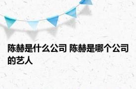 陈赫是什么公司 陈赫是哪个公司的艺人 