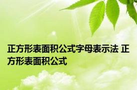 正方形表面积公式字母表示法 正方形表面积公式 