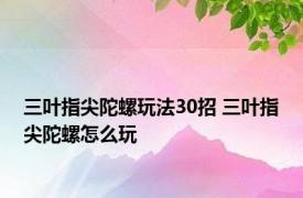 三叶指尖陀螺玩法30招 三叶指尖陀螺怎么玩