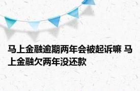 马上金融逾期两年会被起诉嘛 马上金融欠两年没还款 