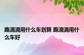 跑滴滴用什么车划算 跑滴滴用什么车好 