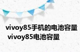 vivoy85手机的电池容量 vivoy85电池容量 