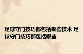 足球守门技巧都包括哪些技术 足球守门技巧都包括哪些