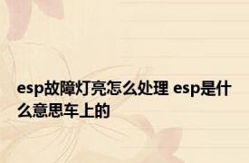 esp故障灯亮怎么处理 esp是什么意思车上的