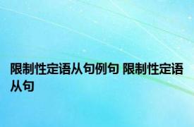 限制性定语从句例句 限制性定语从句 