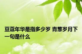 豆蔻年华是指多少岁 青葱岁月下一句是什么