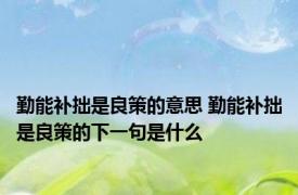 勤能补拙是良策的意思 勤能补拙是良策的下一句是什么