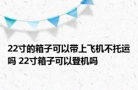 22寸的箱子可以带上飞机不托运吗 22寸箱子可以登机吗