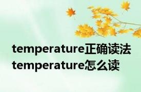 temperature正确读法 temperature怎么读 