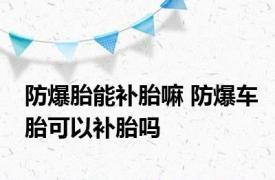 防爆胎能补胎嘛 防爆车胎可以补胎吗