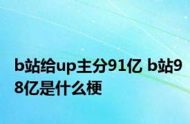 b站给up主分91亿 b站98亿是什么梗