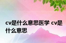 cv是什么意思医学 cv是什么意思