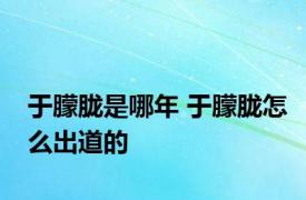 于朦胧是哪年 于朦胧怎么出道的