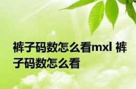 裤子码数怎么看mxl 裤子码数怎么看