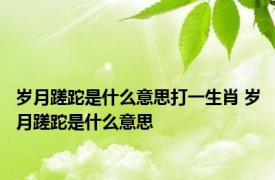 岁月蹉跎是什么意思打一生肖 岁月蹉跎是什么意思 