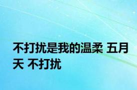 不打扰是我的温柔 五月天 不打扰 