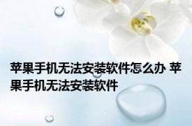 苹果手机无法安装软件怎么办 苹果手机无法安装软件 