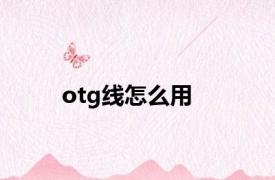 otg线怎么用