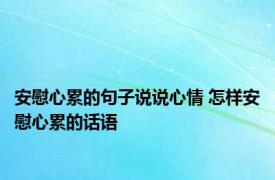 安慰心累的句子说说心情 怎样安慰心累的话语 