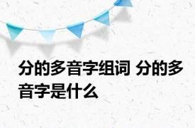 分的多音字组词 分的多音字是什么