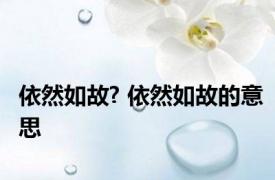 依然如故? 依然如故的意思 