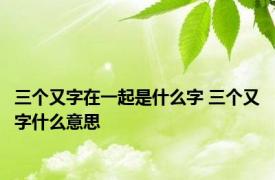 三个又字在一起是什么字 三个又字什么意思