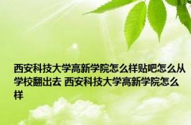 西安科技大学高新学院怎么样贴吧怎么从学校翻出去 西安科技大学高新学院怎么样 