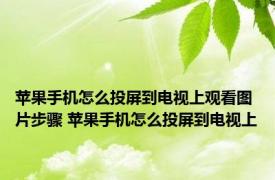 苹果手机怎么投屏到电视上观看图片步骤 苹果手机怎么投屏到电视上