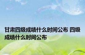 甘肃四级成绩什么时间公布 四级成绩什么时间公布