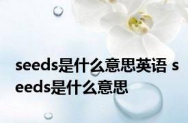 seeds是什么意思英语 seeds是什么意思