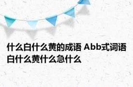 什么白什么黄的成语 Abb式词语白什么黄什么急什么