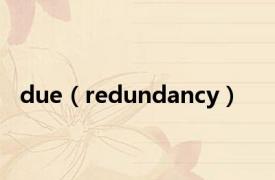 due（redundancy）