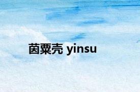 茵粟壳 yinsu 