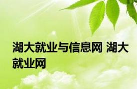 湖大就业与信息网 湖大就业网 