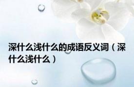 深什么浅什么的成语反义词（深什么浅什么）