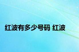 红波有多少号码 红波 