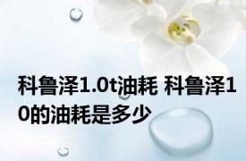 科鲁泽1.0t油耗 科鲁泽10的油耗是多少