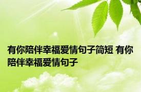 有你陪伴幸福爱情句子简短 有你陪伴幸福爱情句子