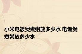 小米电饭煲煮粥放多少水 电饭煲煮粥放多少水 