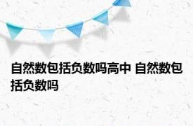 自然数包括负数吗高中 自然数包括负数吗