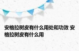 安格拉树皮有什么用处和功效 安格拉树皮有什么用