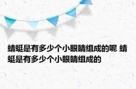 蜻蜓是有多少个小眼睛组成的呢 蜻蜓是有多少个小眼睛组成的