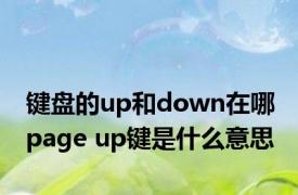 键盘的up和down在哪 page up键是什么意思