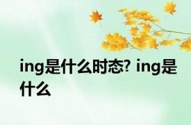 ing是什么时态? ing是什么