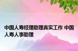 中国人寿经理助理真实工作 中国人寿人事助理 