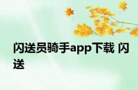 闪送员骑手app下载 闪送 