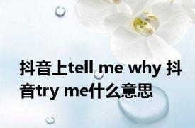 抖音上tell me why 抖音try me什么意思